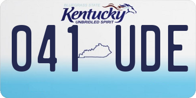 KY license plate 041UDE