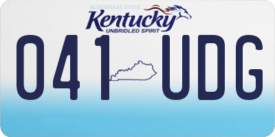 KY license plate 041UDG