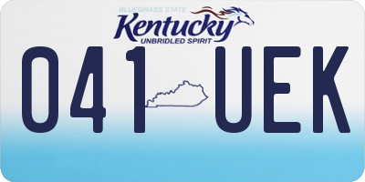 KY license plate 041UEK