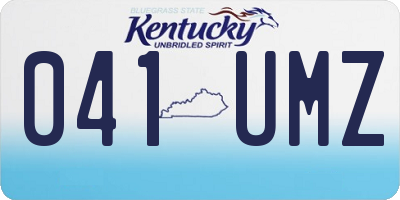 KY license plate 041UMZ
