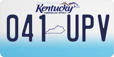 KY license plate 041UPV