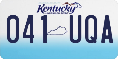 KY license plate 041UQA
