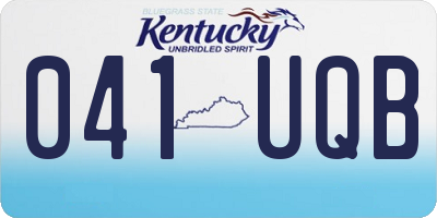 KY license plate 041UQB
