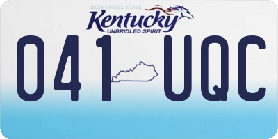 KY license plate 041UQC