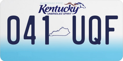 KY license plate 041UQF