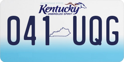 KY license plate 041UQG
