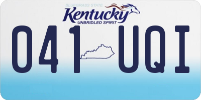 KY license plate 041UQI
