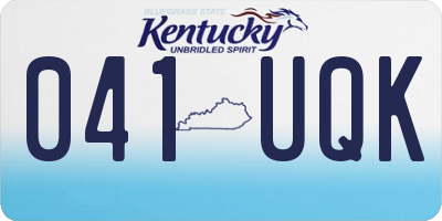 KY license plate 041UQK