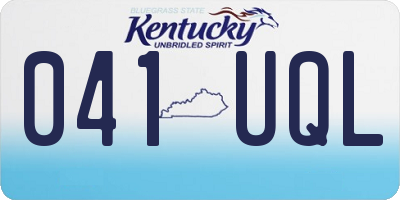 KY license plate 041UQL