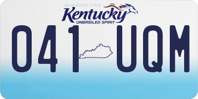 KY license plate 041UQM