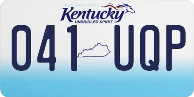 KY license plate 041UQP
