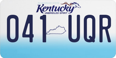 KY license plate 041UQR