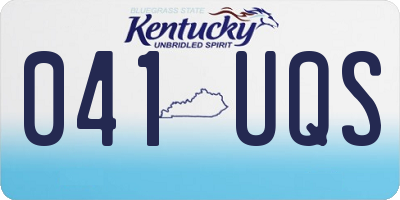 KY license plate 041UQS