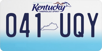KY license plate 041UQY