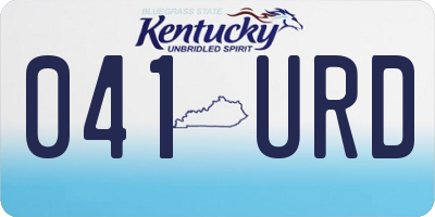 KY license plate 041URD
