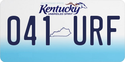 KY license plate 041URF