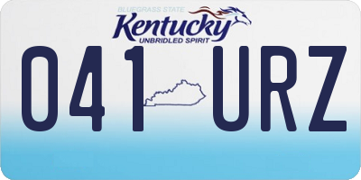 KY license plate 041URZ