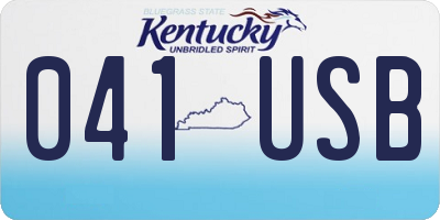 KY license plate 041USB