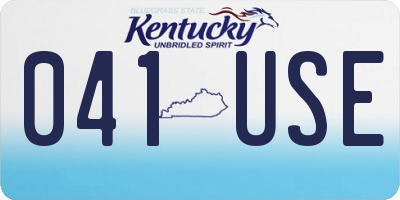 KY license plate 041USE
