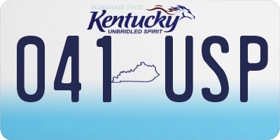 KY license plate 041USP