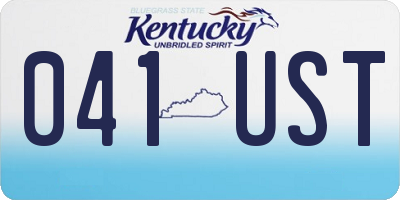 KY license plate 041UST