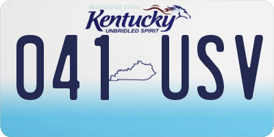 KY license plate 041USV
