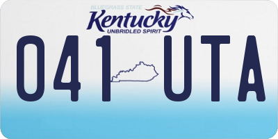 KY license plate 041UTA