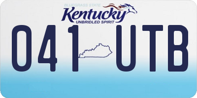 KY license plate 041UTB