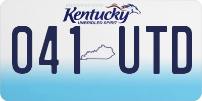 KY license plate 041UTD