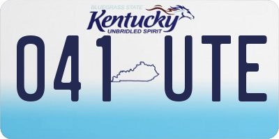KY license plate 041UTE