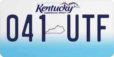KY license plate 041UTF