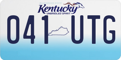 KY license plate 041UTG