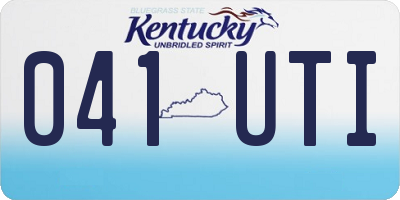 KY license plate 041UTI