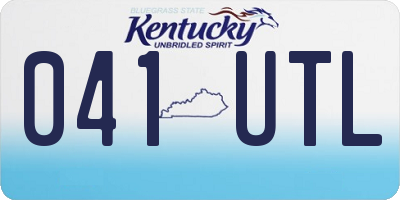 KY license plate 041UTL