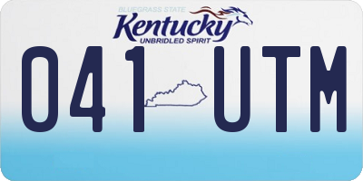 KY license plate 041UTM