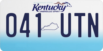 KY license plate 041UTN