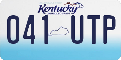 KY license plate 041UTP