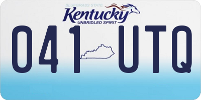 KY license plate 041UTQ
