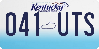 KY license plate 041UTS