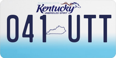 KY license plate 041UTT