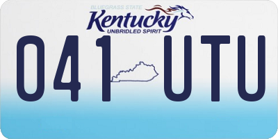 KY license plate 041UTU