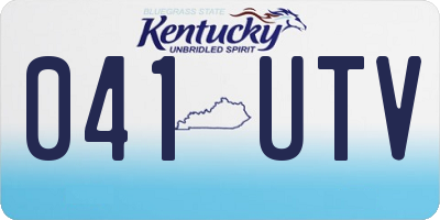 KY license plate 041UTV