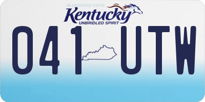 KY license plate 041UTW
