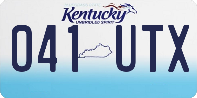 KY license plate 041UTX