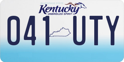 KY license plate 041UTY
