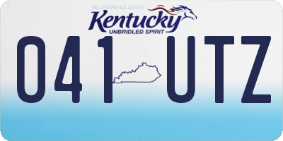 KY license plate 041UTZ