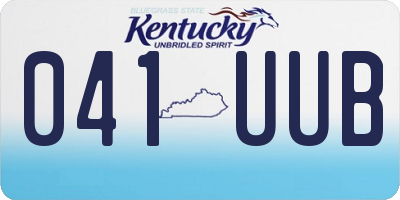 KY license plate 041UUB