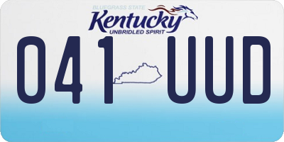 KY license plate 041UUD