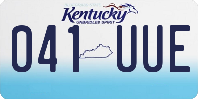 KY license plate 041UUE