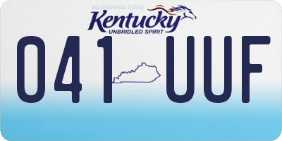 KY license plate 041UUF